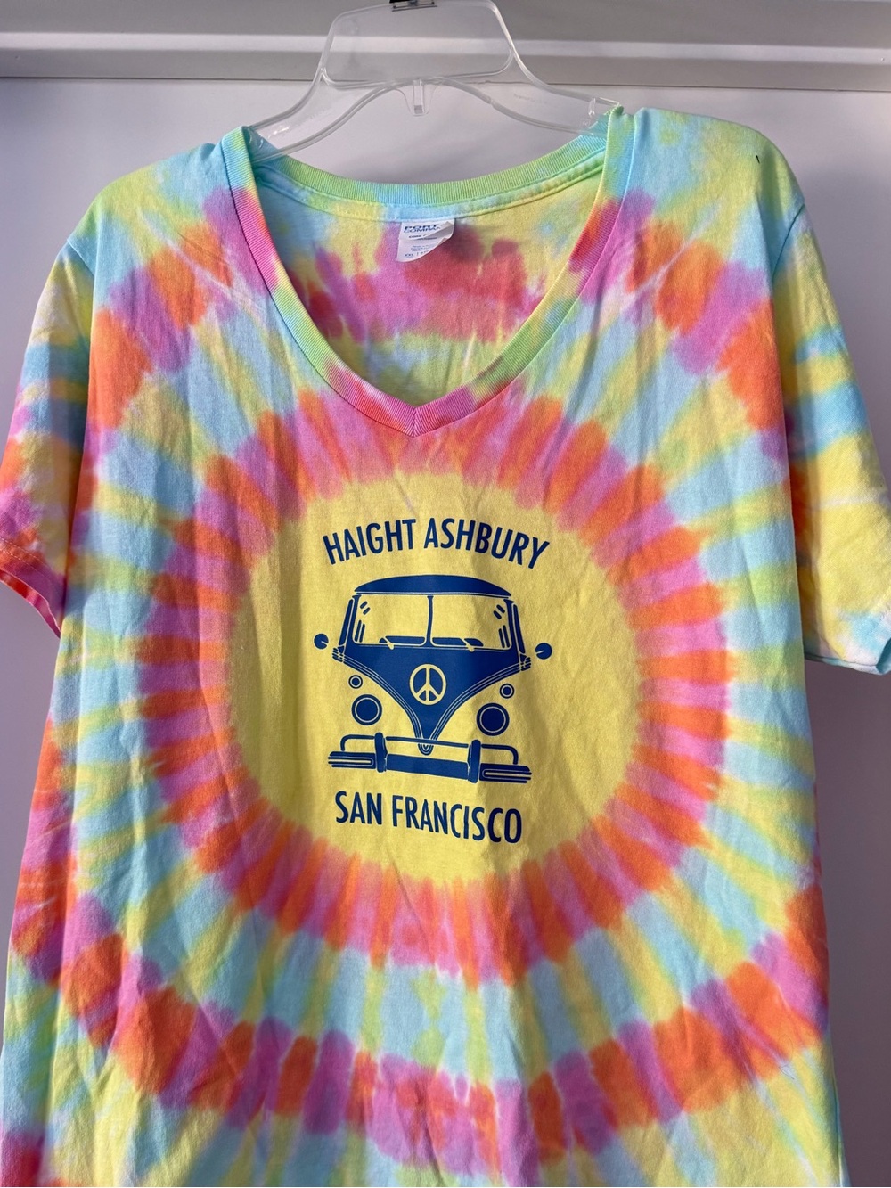 Haight Ashbury San Francisco Tie-Dye Women’s V-Neck T-Shirt